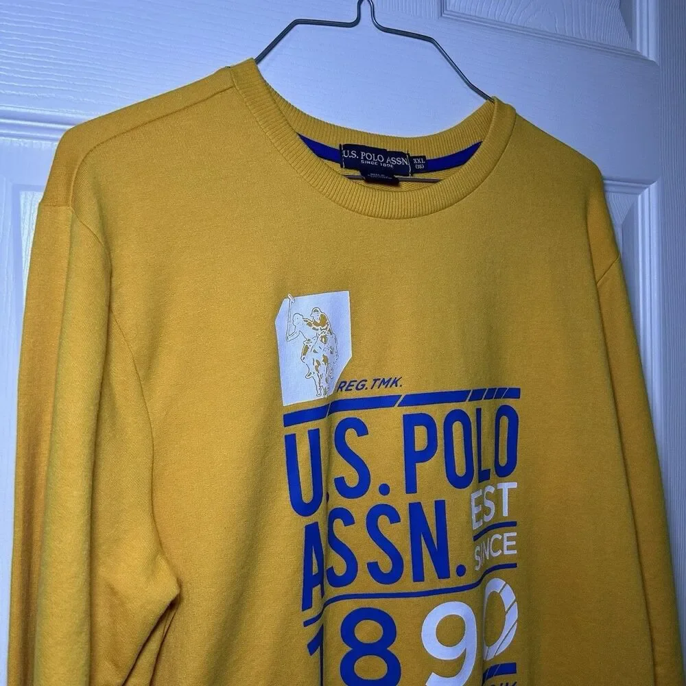 U.S. Polo Assn. Boy’s Long Sleeve Graphic Sweatshirt Yellow Size XXL NWOT